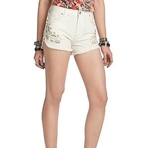 Free People white tulum Shorts